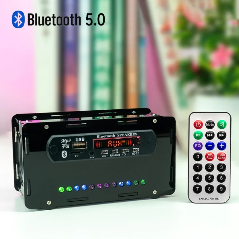 SOTAMIA Mini Audio Portable Bluetooth Speaker Kits USB SD Card FM LED Voice-activated Music Level Indicator DIY Home Theater