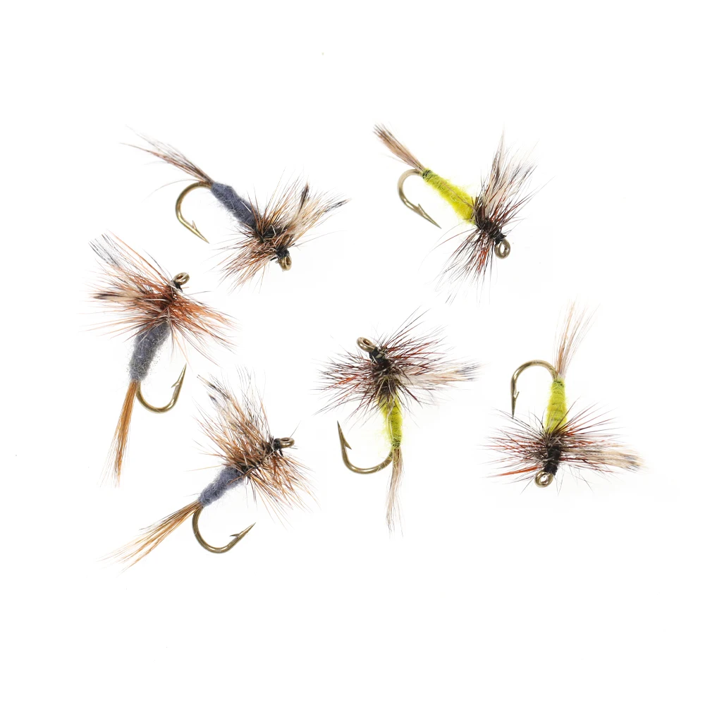 6 Stück # 10 # 12 # 14 # 16 # 18 Adams Trockenfliegen-Haken mit Widerhaken, Leichter Hendrickson Forellen-Angelköder, Mayfly, Caddis, Midge, Angelfliegen für Erwachsene – Detail 9