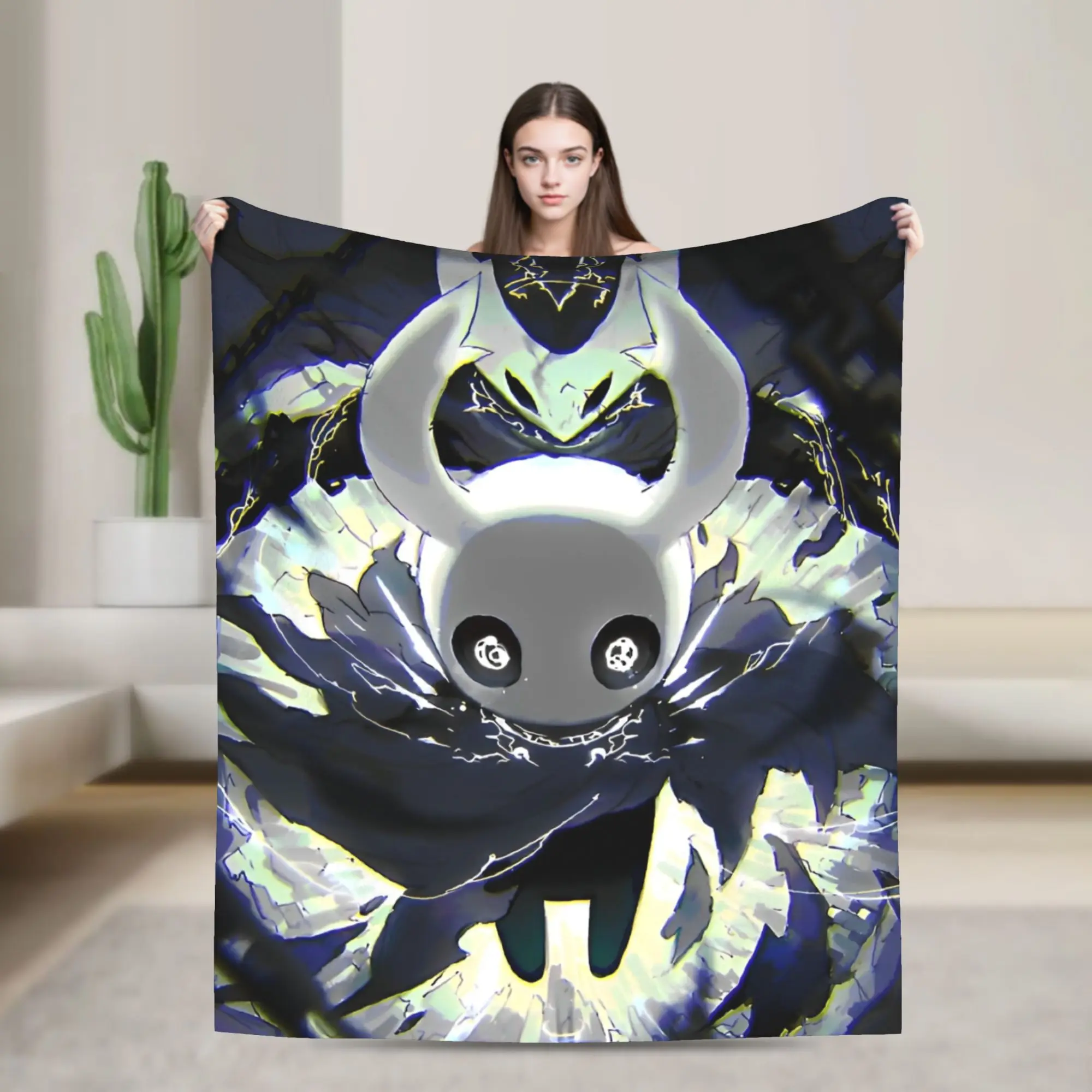 Hollows Knights Fleece Throw Blankets Indie Action Adventure Blankets for Bed Outdoor Soft Bedding Throws,