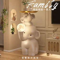 Creative elephant side few living room household side cabinet modern simple shelf cute cream wind sofa coffee table ornament