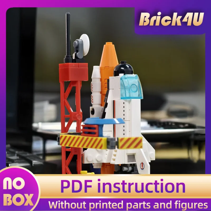 

Spaceship Building Set with Launch Tower - Movable Rocket Model, STEM Gift for Adults/Kids, Sci-Fi Desk Decor