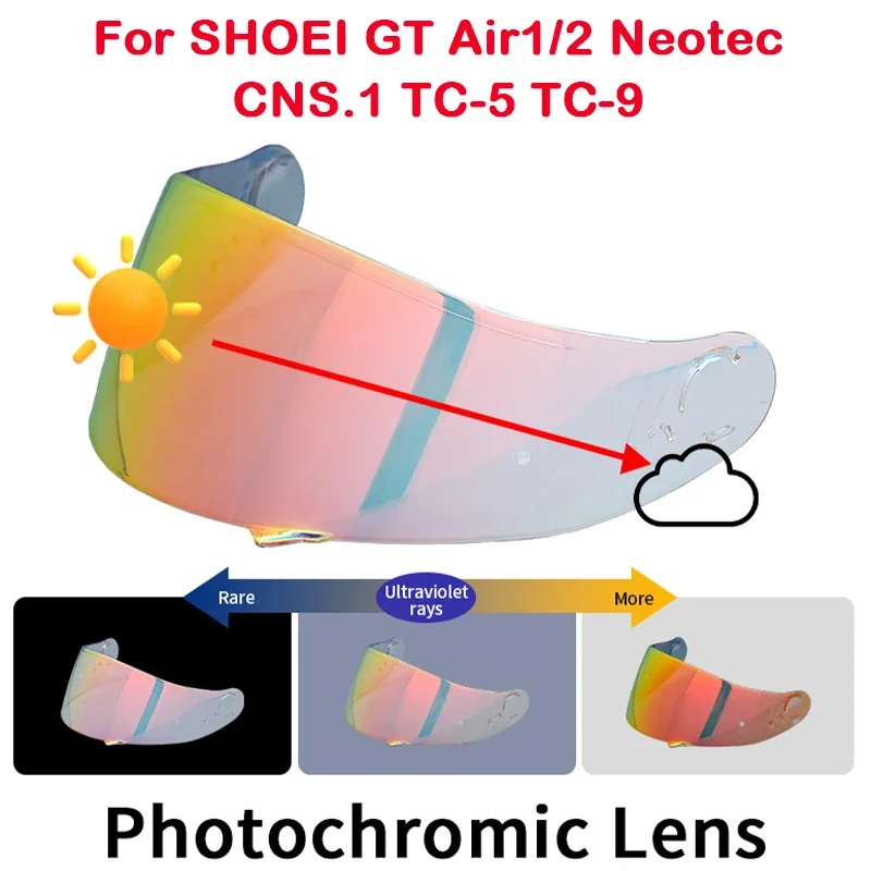 

Photochromic Visor for SHOEI GT Air 1 2 Neotec CNS-1 TC-5 TC-9 Helmet Shield Uv Cut Casco Moto Face Shield Visera Windshield