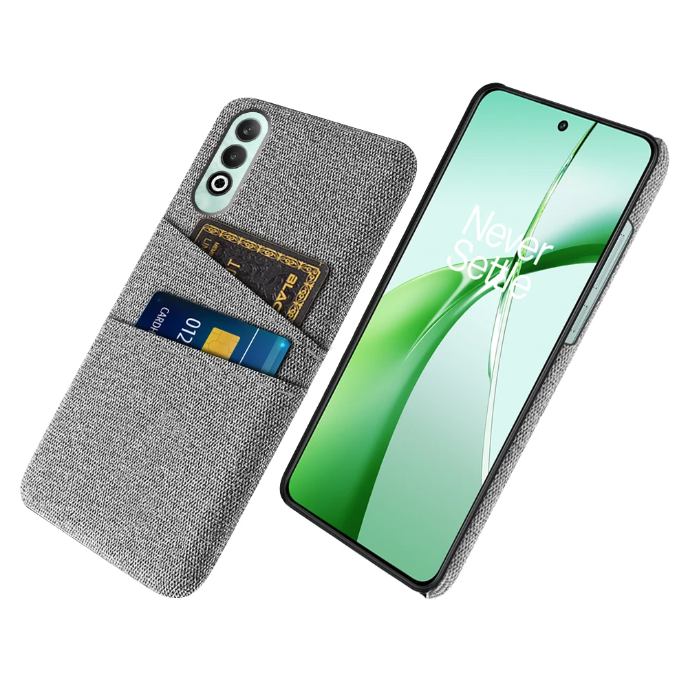 

Luxury Fabric Dual Card Case For OnePlus Nord CE4 Case Fabrics Texture Cover For One Plus Nord CE4 Cqoue Funda 1+Nord CE4