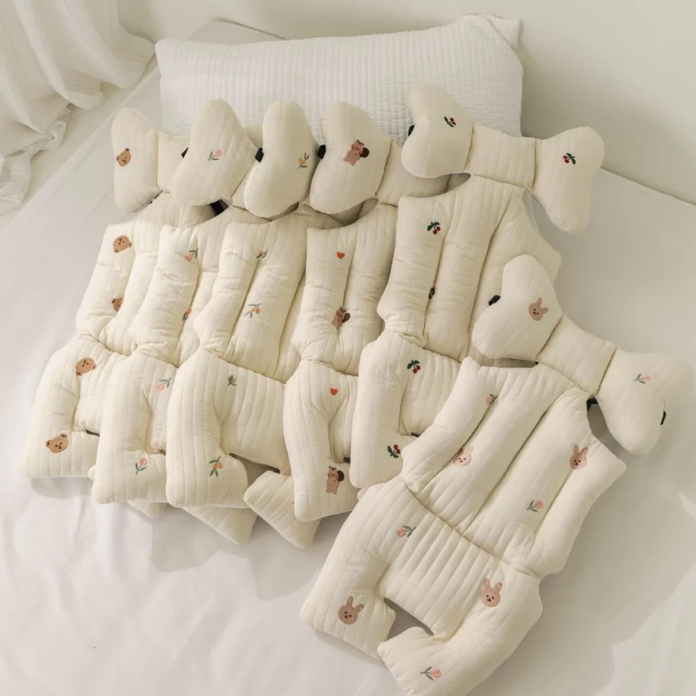 

Дышащая подушка для сиденья детской коляски, утолщенный матрас с вышивкой, универсальный хлопковый коврик для автомобильного сиденья Four Seasons