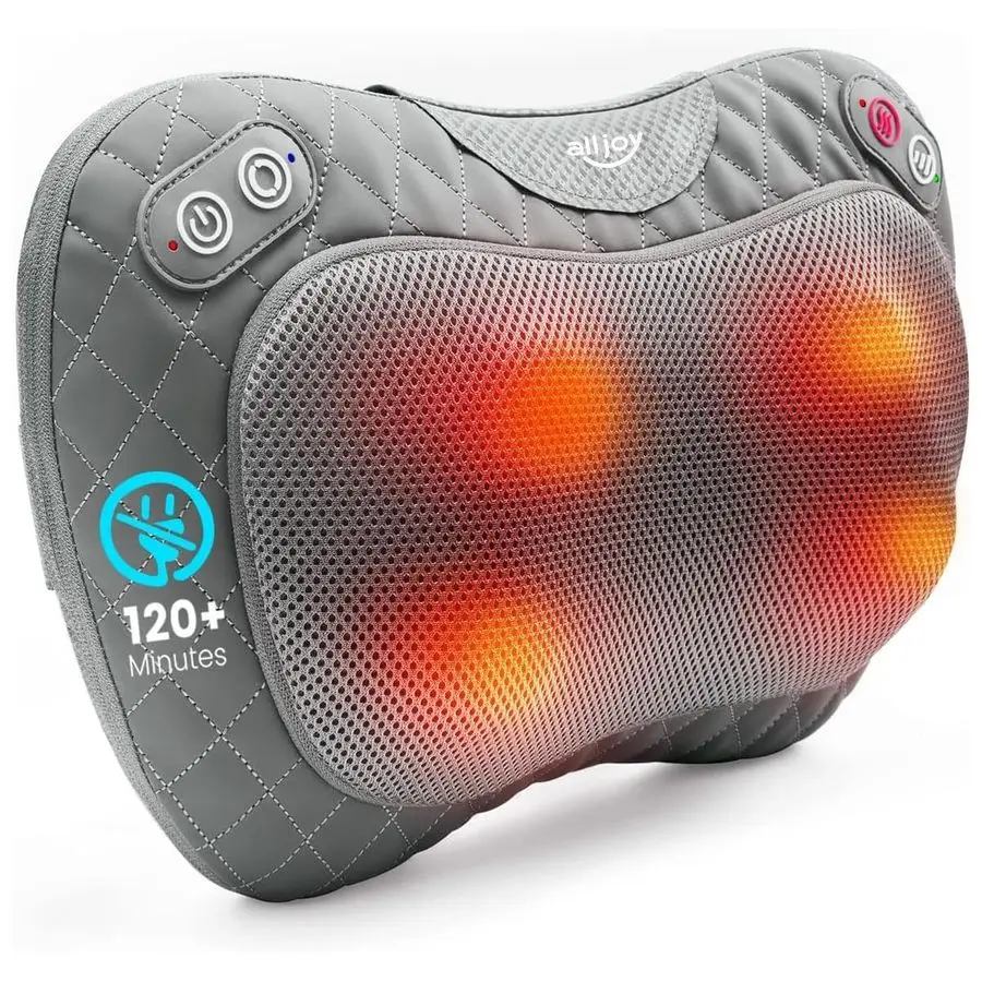 

Shiatsu Neck and Back Massager with Soothing Heat,3D Kneading Massage Pillow for Muscle Pain Relief, Use Unplugged,Detachable Co