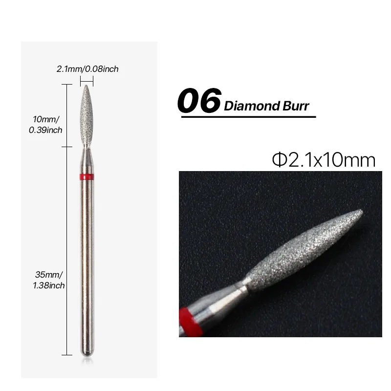 3/32” Diamond Nail Drill Bits for Electric Nail Drill E-file Accessories Nail Sander Cutter for Manicure Cuticle Cleaning Bits