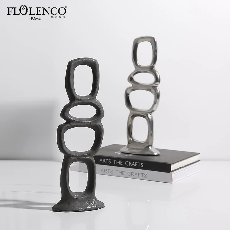 Italian minimalist abstract standing coil ceramic ornament for model homes, hotels, living rooms, and wine cabinets, decorative