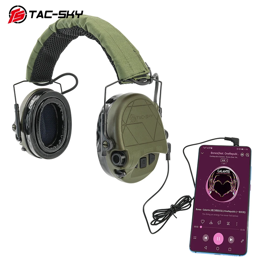 Electronic Active Noise Cancelling Shooting Headphones TAC300, Dual-Mode Hearing Protection Hunting Earmuffs
