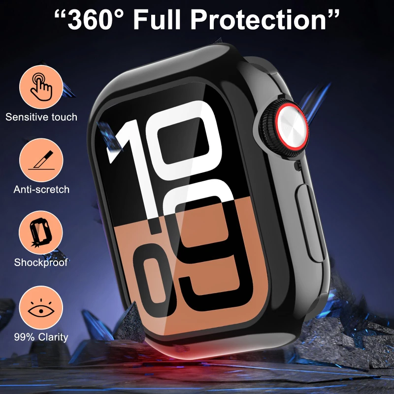 Screen Protector for Apple Watch 38mm 41mm 44mm 40mm 45mm 46mm 42mm TPU Bumper Cover Case for iWatch Series 11 10 9 8 7 SE 6 5 4