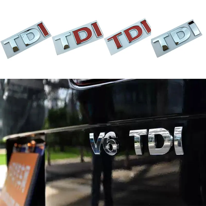 

Металлический логотип 3D, хромированная красная эмблема TDI, значок БАГАЖНИКА АВТОМОБИЛЯ, аксессуары-наклейки TDI