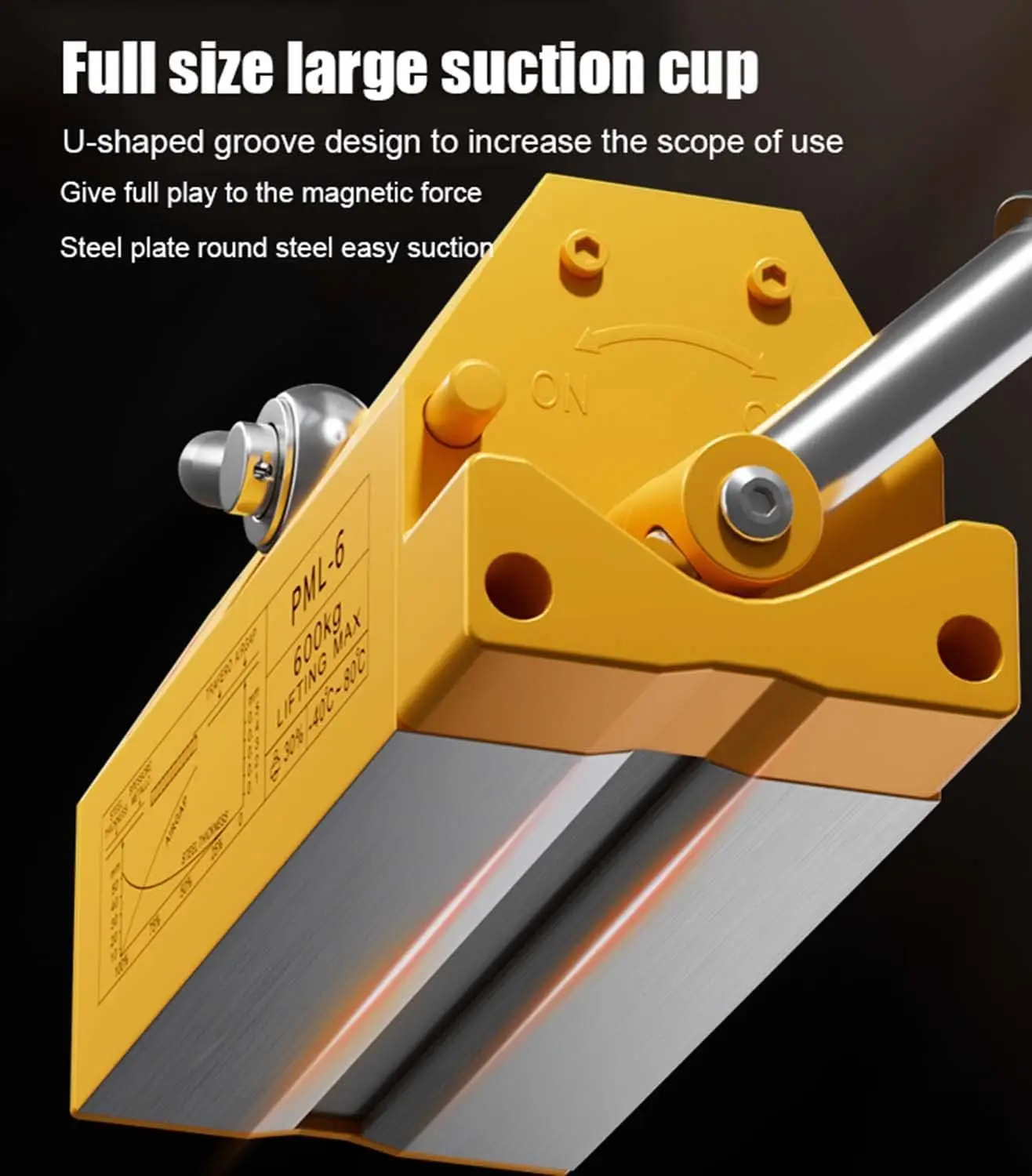 Magnetic Lifter 880 lbs/400 kg Lifting Capacity Lifting Magnet with Release Permanent Lift Magnets Magnet for Hoist