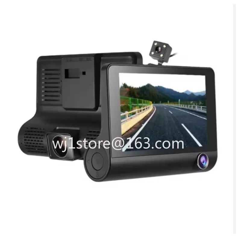 4-Inch FHD 1080P Car Dashboard Camera Dashboard Cam DVR with 3 Lens 360 Night Vision Automatic Video Recorder Car Camera