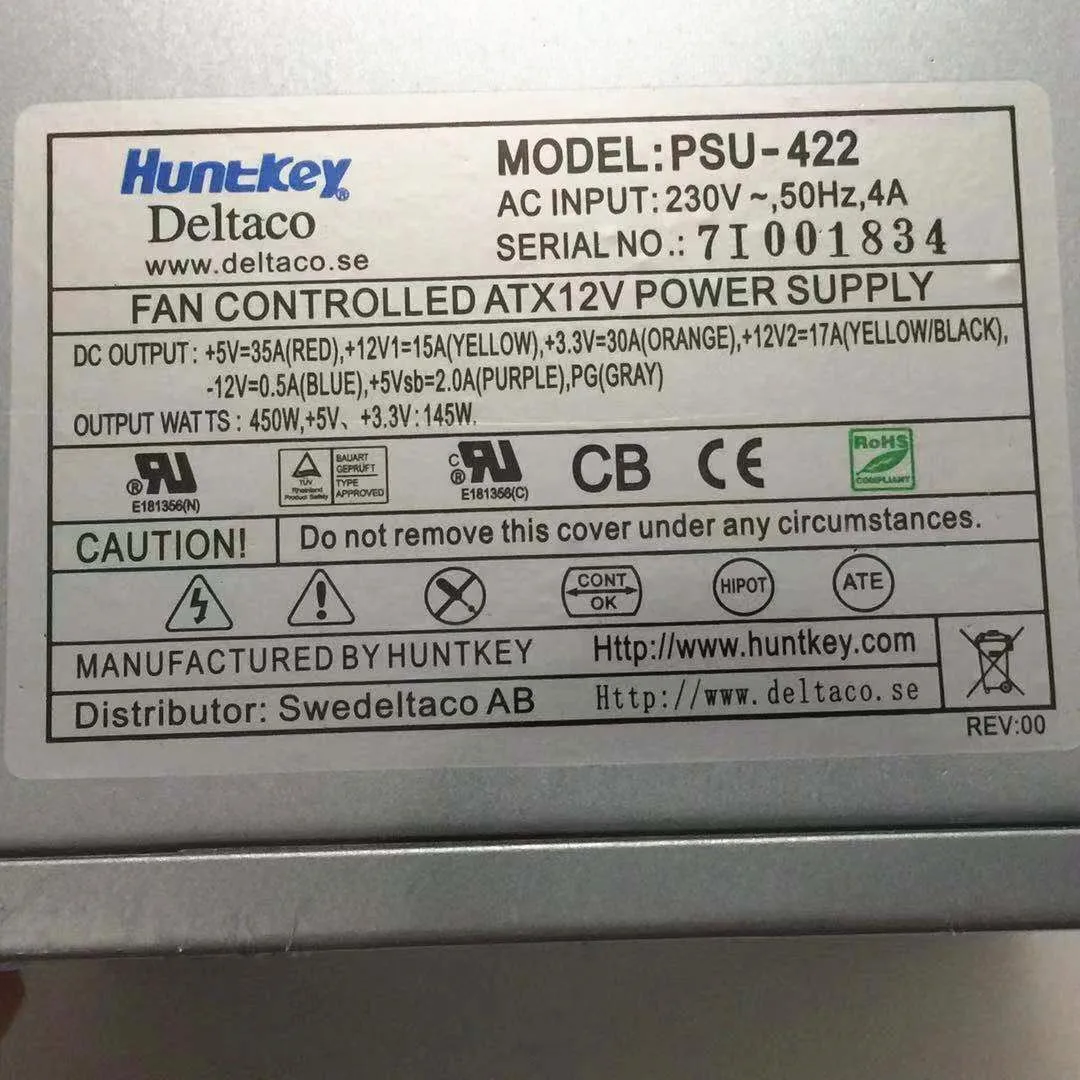 

Acbel Polytech PCE026 54Y8934 SP50H29508 00PC736 Server Power Supply 450W