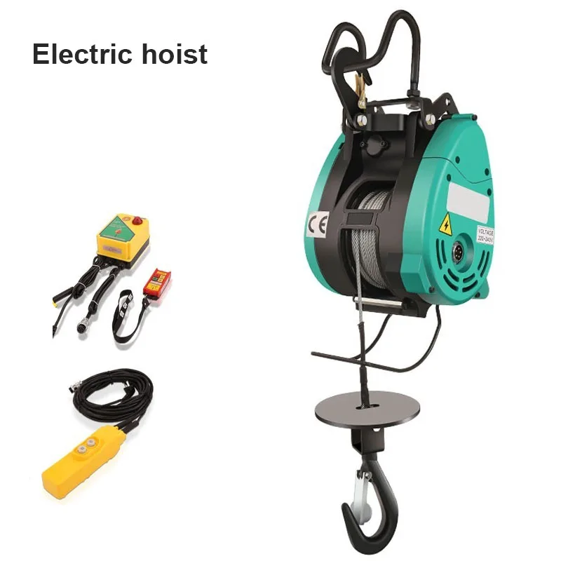 

220V Electric Hoist Portable Electric Winch Double-Hole Small King Kong Electric Hoist Hanging Wire Rope Crane