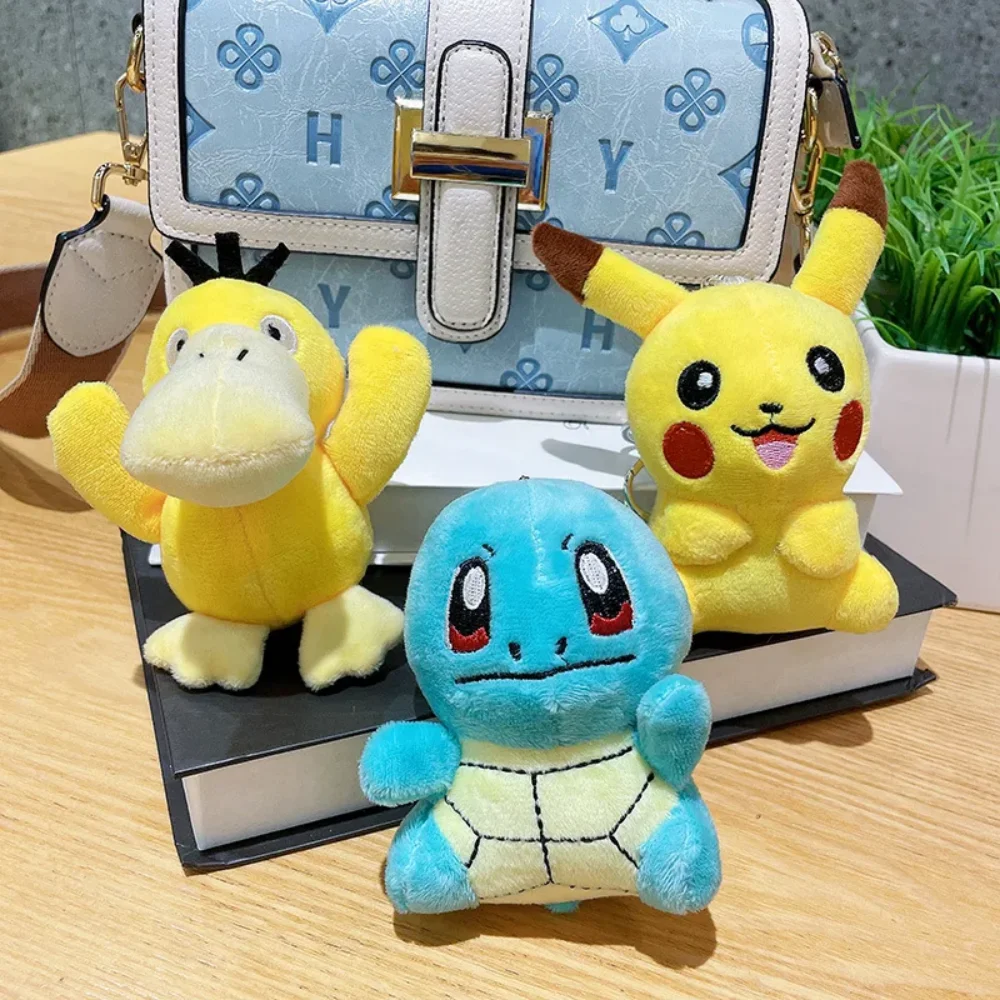 Anime Pokemon Pluche Pop Sleutelhanger Pikachu Psyduck Squirtle Soft Gevulde Sleutelhanger Cartoon Knuffels Tas Accessoires Cadeau Speelgoed