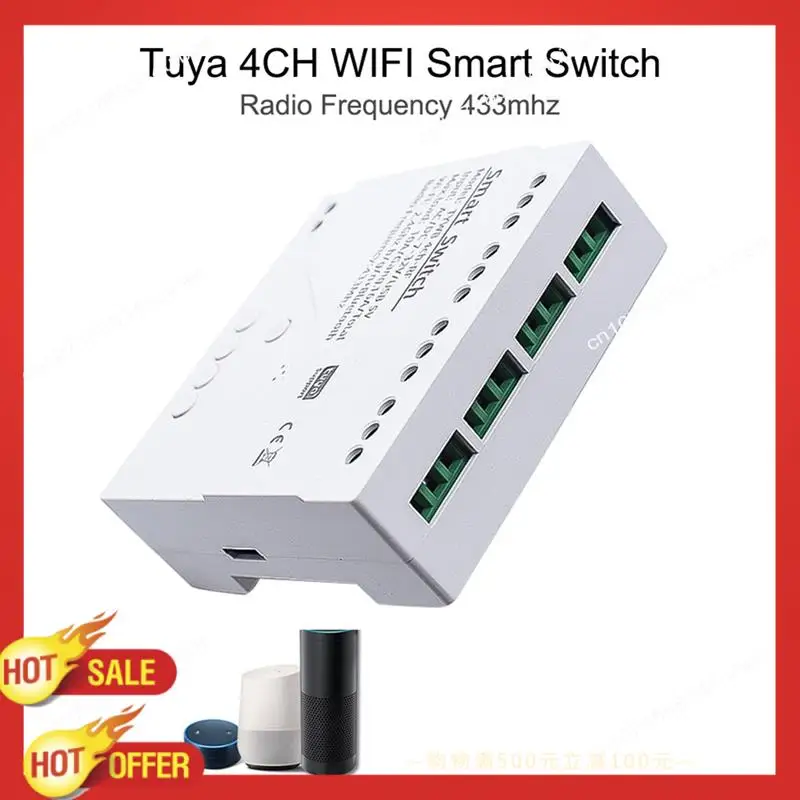 B47C Wifi Switch DIY Timer AC/DC 7-32V 4CH RF Smartlife Home Automation Module For Alexa Google Home