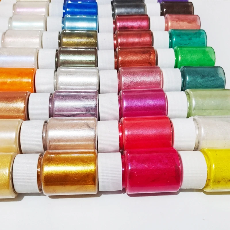 لتقوم بها بنفسك الحرفية الطبيعية الميكا مسحوق معدني راتنجات الايبوكسي صبغ بيرليسسينت اللؤلؤ الصباغ H9ED