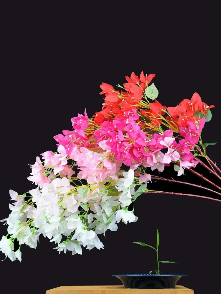 95cm Rayon-Bougainvillea-Zweige Rote Kunstblumen mit Drahtstiel Hochzeitsdekoration 100 Stück – Detail 15