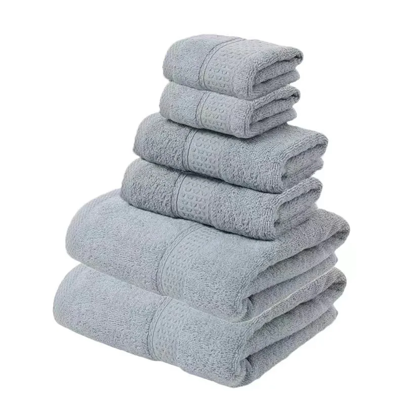 Bath Towel Washcloth Cotton Towel Solid Color Soft Absorbent Towels Multipurpose Use For Hotel Bathroom