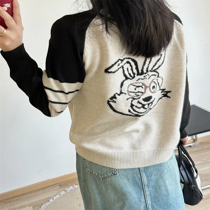 New round neck cashmere sweater women\'s autumn and winter embroidered knitted top long sleeved cardigan women\'s sweater