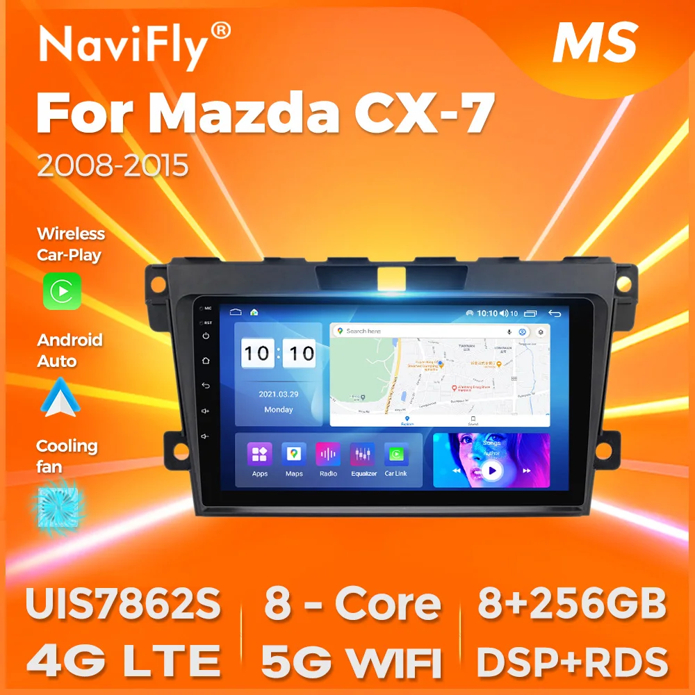 Navifly 8 + 256G lettore Video autoradio Android per Mazda CX7 CX 7 CX-7 2008-2015 Carplay 2din unità principale GPS sistemi intelligenti