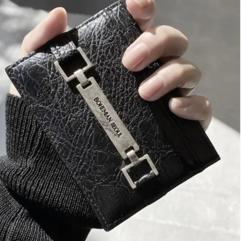 Korean High-quality Cowhide Metal Retro Card CaseLightweight Card Storage Bag