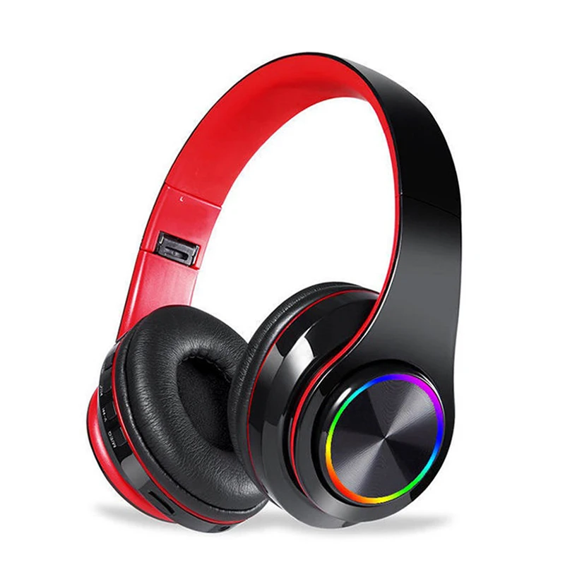 Headset Wireless Bluetooth Headset Colorful Luminous Card-Inserting Game Music Sports Support Mobile Phone Computer All Phone