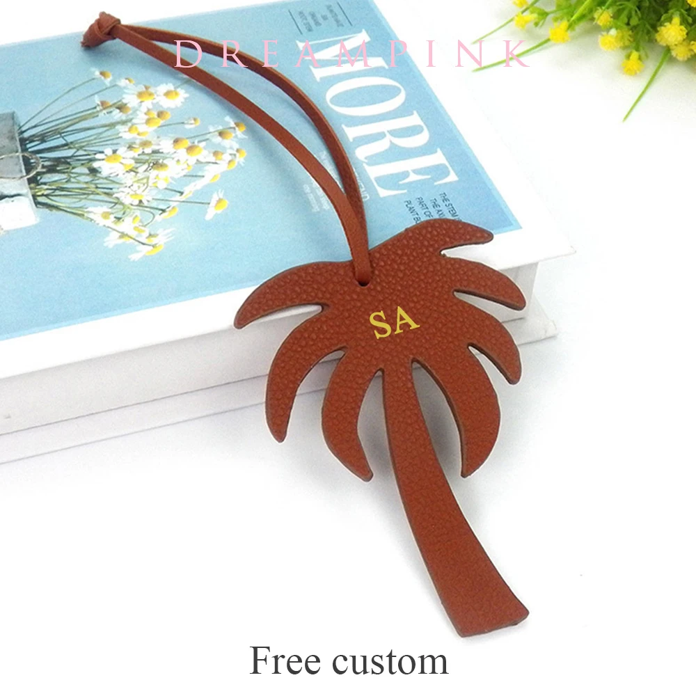 Custom Letters Palm Tree Bag Charm Popular Personalized Initials Coconut Tree Pendant Hanging Handbag Accessories