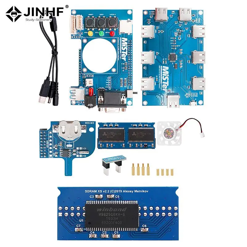 For Mister FPGA 7 For Terasic DE10 Nano IO HUB V2.1 32mb Ordinary Fan For Mister FPGA 128mb DIY Metal Shell Set Accessories