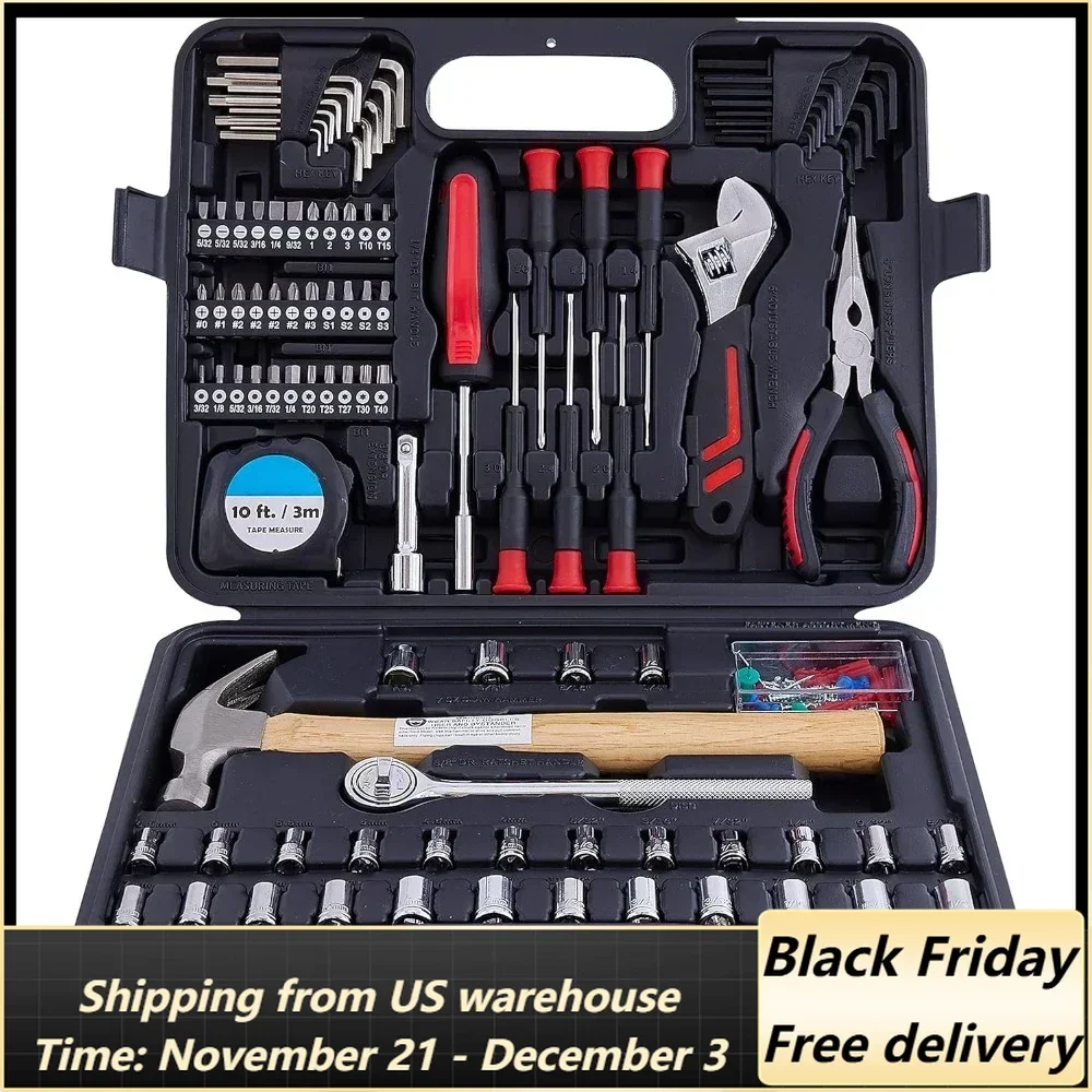 149 Piece  Home Repair Tool Set with Tool Box Storage Case, for Household, Garage, Car, Apartment, Office, Dorm, New Hous