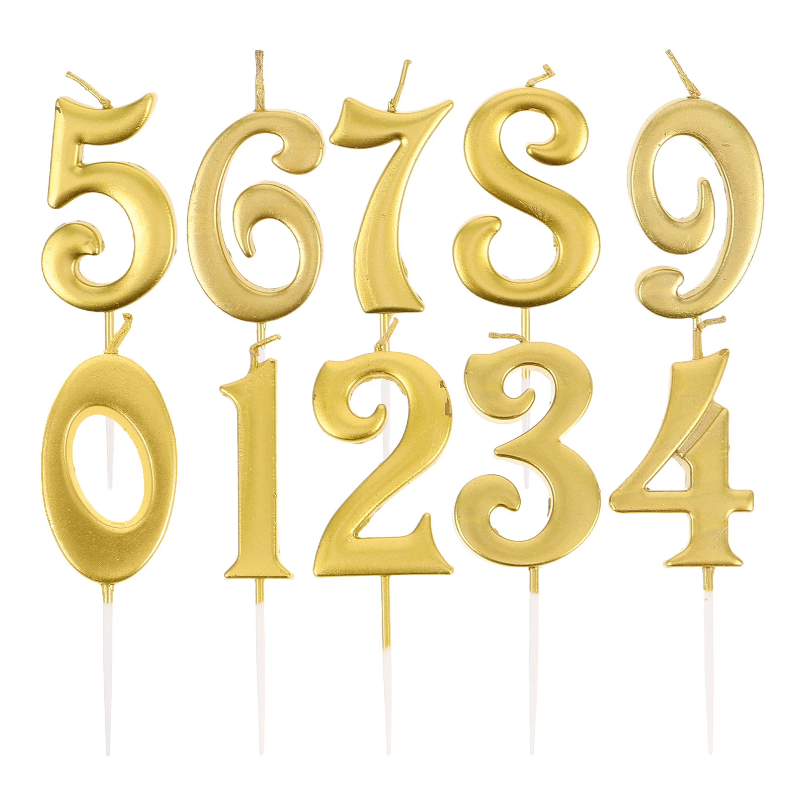 

10Pcs Birthday Cake Decoration Glitter Numeric Number Candles Curved Shape Cake Toppers Birthday Party Anniversary