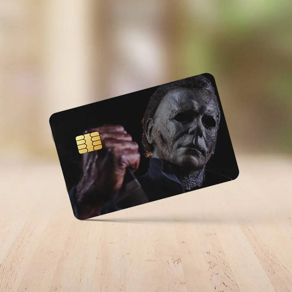 فيلم الهالوين يقتل مايكل مايرز ملصقات بطاقة الائتمان الجلد لحافلة البنك مترو 4 قطع غطاء فيلم هدية #6