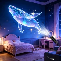 Creative Dreamy USB Projection Lamp,3/6/10pcs Patterns LED Projects Light Rose,Whale,Butterfly Atmosphere Light Festive Gift 2