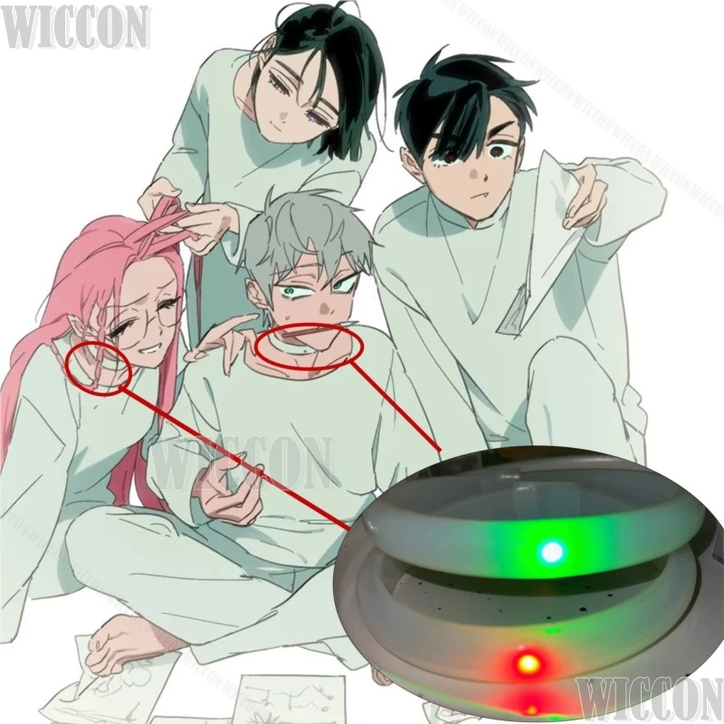 Alien Stage Anime Cosplay Luka Till Ivan Mizi Sua Hyuna Prop Choker Neck Ring Green / Red Light Women Men Roleplay Customized