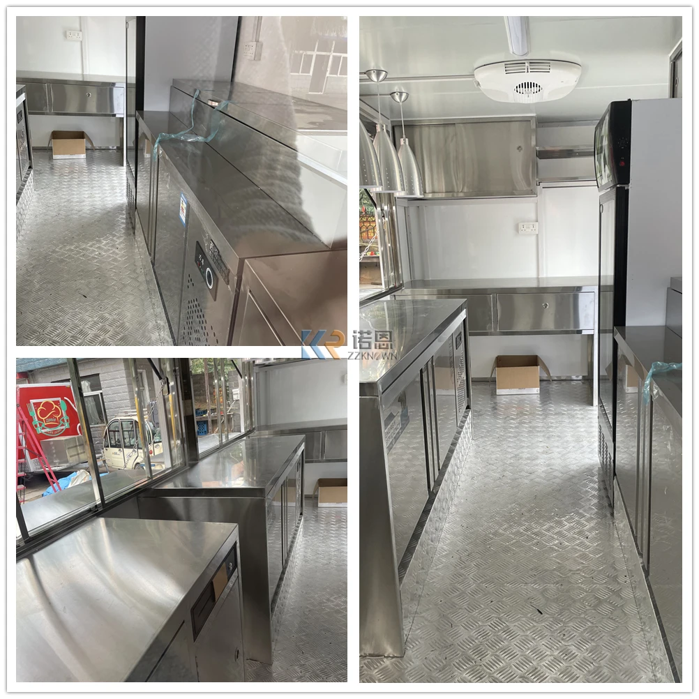 カスタマイズされた食品トレーラーカート,ケータリング用トラック,バーベキュー用品,OEM,長さ5.7m, 18フィート