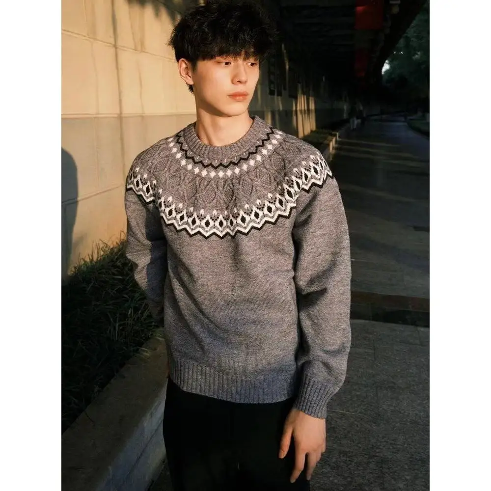 

Trendy Men's round Ne Knitwear Slim Fit Base irt Autumn Winter Casual Polyester Fiber Long Sve Youthful Vitali Sle