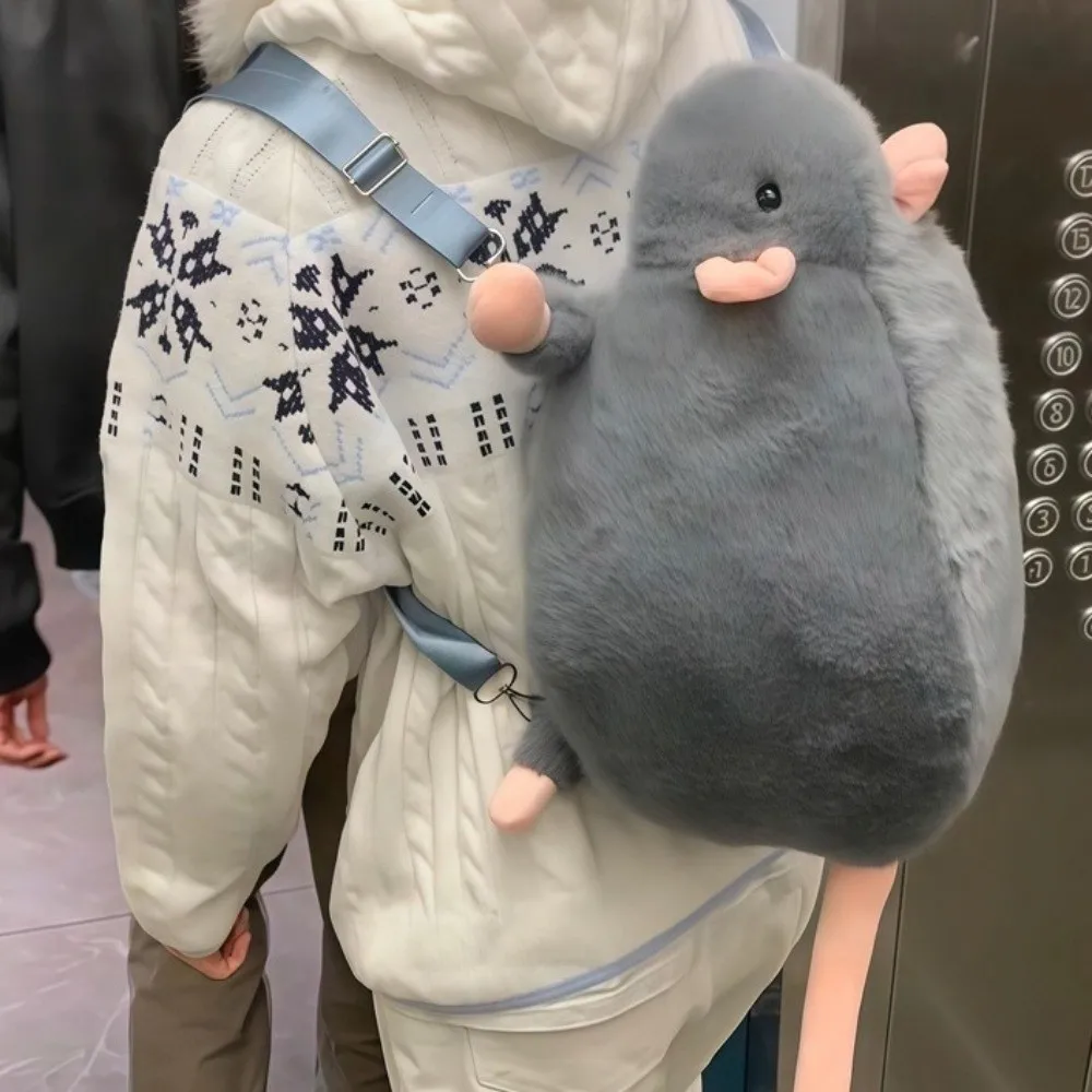 Nueva Mochila de Ratón con Diseño de Rama de Flores de Dibujos Animados, Ratón de Rama de Flores, Ratón Lindo, Ratón Realista y Suave, Mochila de Animal de Peluche