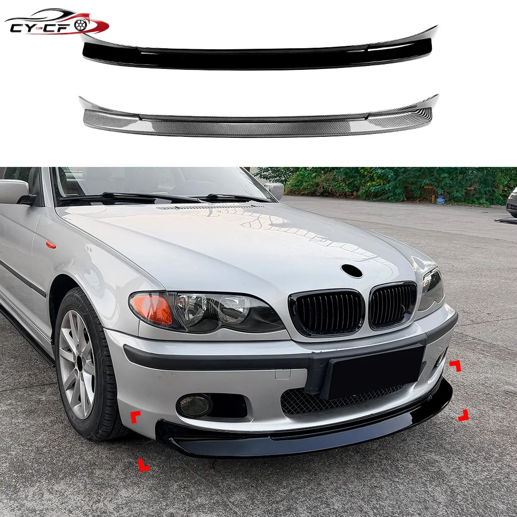 Car Front Bumper For BMW 3 Series E46 1999-2006 For M Sports Blade Diffuser Lower Splitter Spoiler Body Kits Tuning Accessories