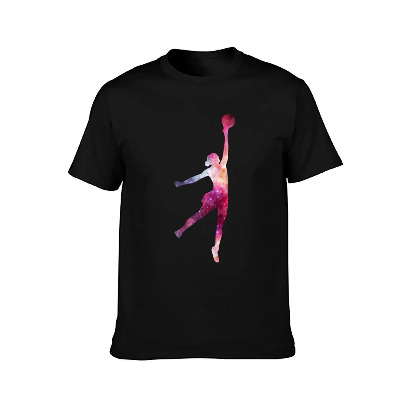 Galaxy Netball vector T-Shirt, Summer Casual Cotton Tee, Oversized Streetwear Tops, Vintage Graphic Print, Unisex Men Women
