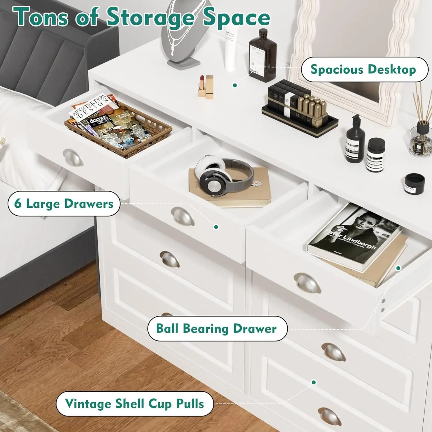 Комод Shintenchi с 9-мя ящиками, комод-органайзер для хранения с широкими ящиками, большой шкаф для хранения, современный комод для спальни