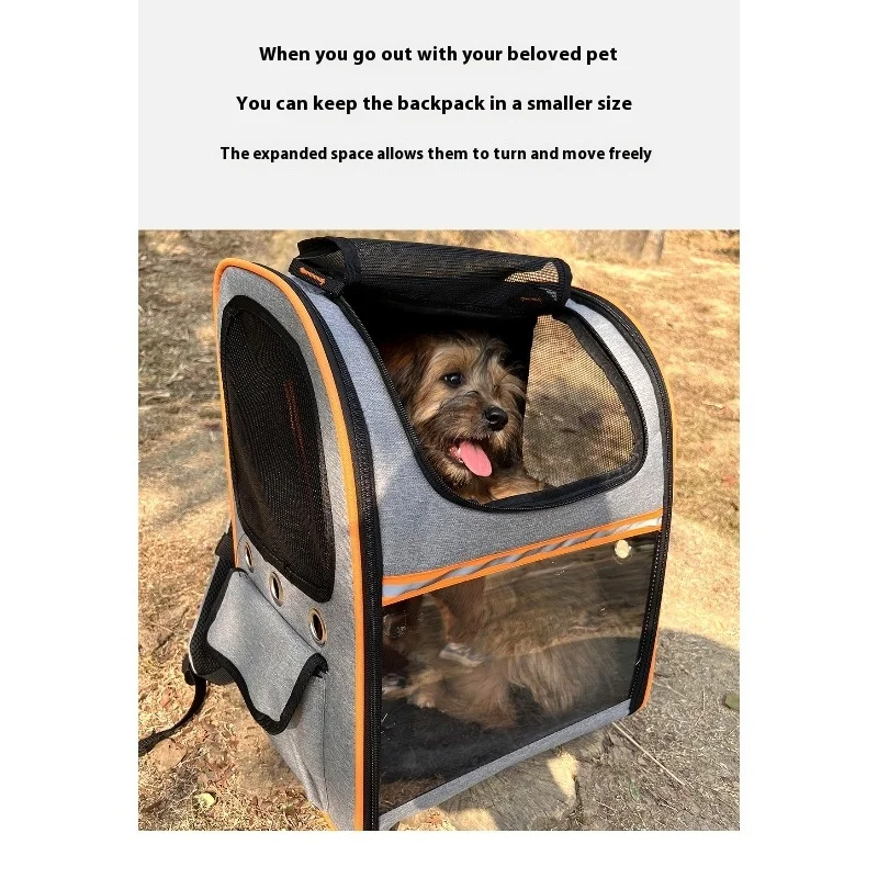 

xpandable Breathable Cat Dog Backpack Carrier Trolley Rolling Wheels Large Space Pet Travel Bag Hiking Airline Approved