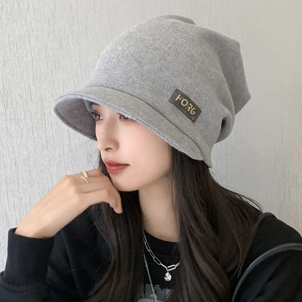 

Fashion Soft Knitted Hat Korean Style Thickened Peaked Cap Elastic Pullover Cap Winter