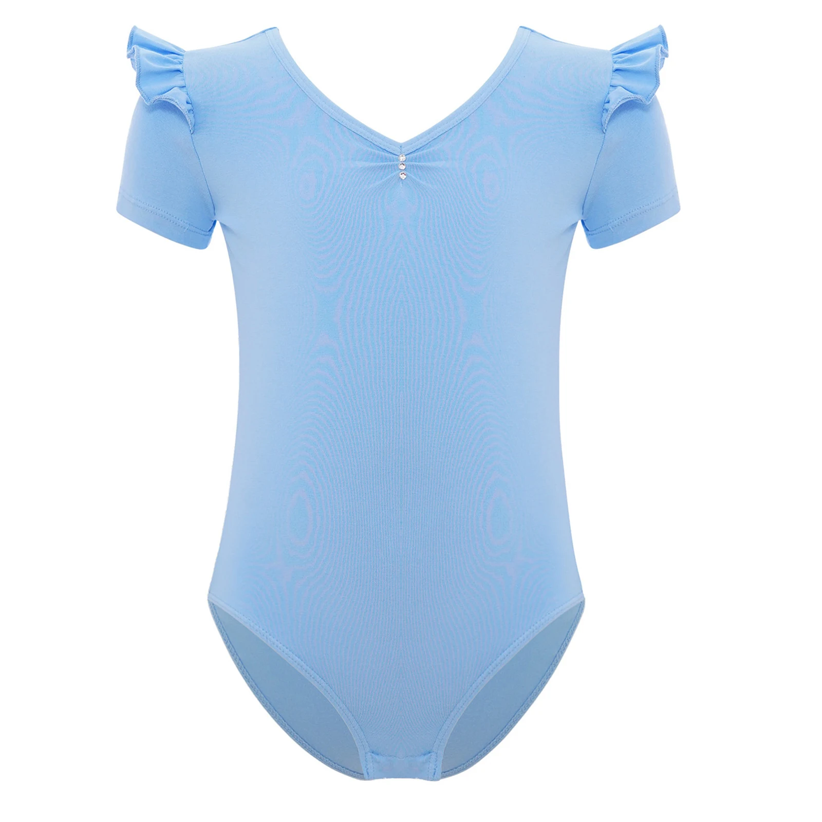 

Buttery Soft Ballet Leotard for Girl Ruffle Sleeves And Ruched V Neck Bodysuit Lyrical Gymnastics Ballet Dance Costume Dancewear