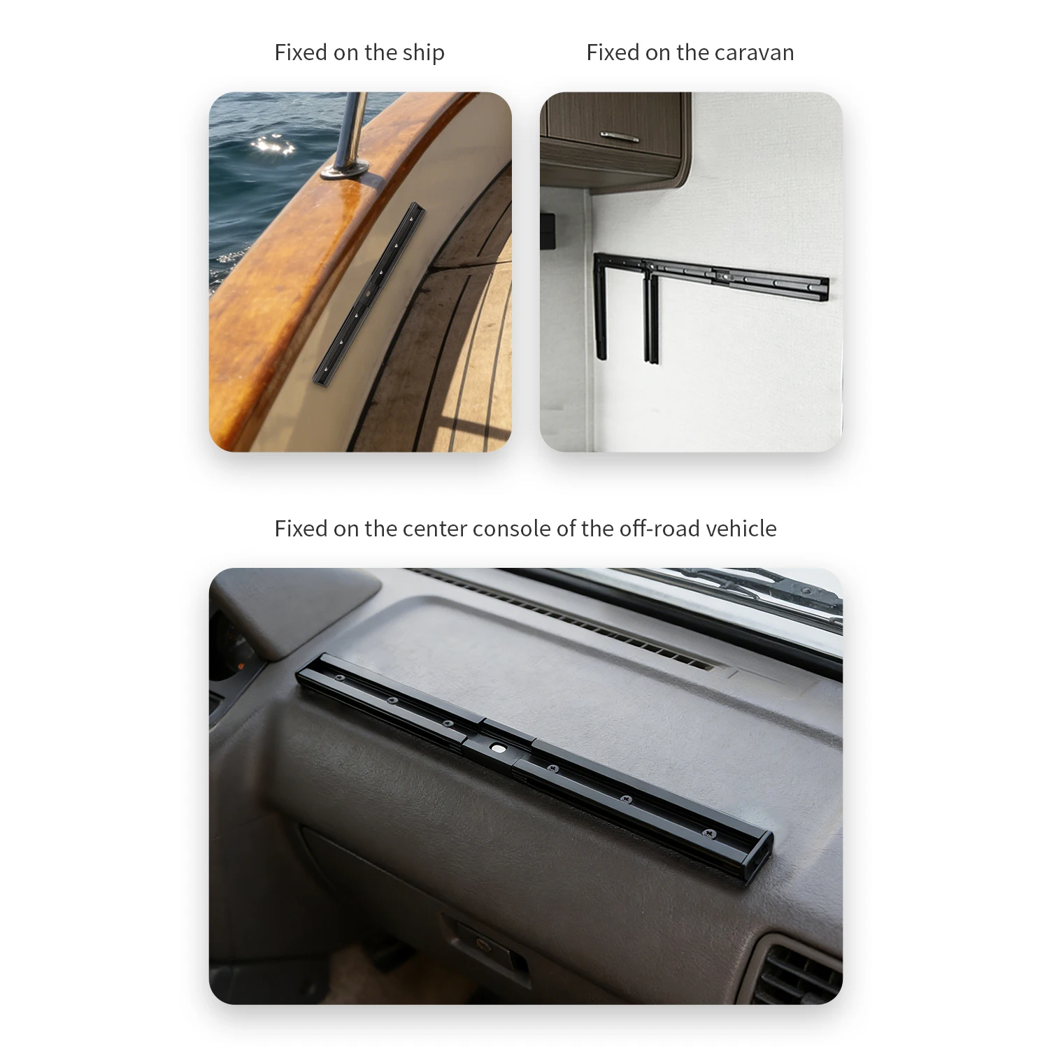 VINmounts DIY Series L-Shaped Aluminum Rail with German Nylon Accessories, Compatible with RAM Rails (Self-Installation Required