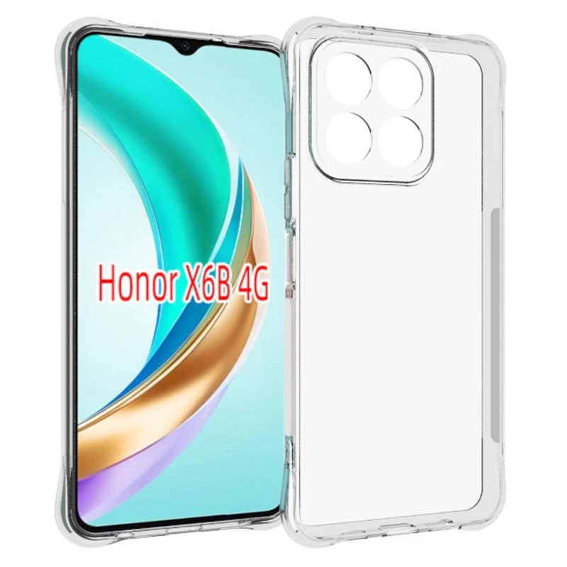 Honor X6B JDY LX1 LX2 Case Air Cushion Shockproof Airbag Clear Silicone TPU Back Cover Phone Case for Honor X6B HonorX6B JDY-LX1