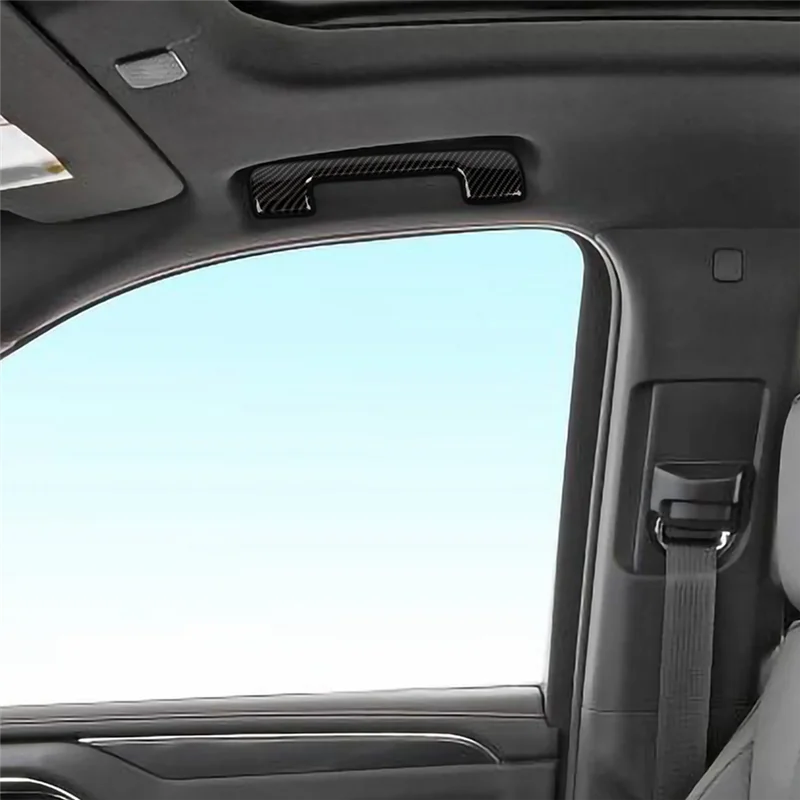 

2 Piece Car Roof Handle Cover Trim Accessories Carbon Fiber Pattern ABS For Chevy Suburban 2020-2023 Tahoe GMC Yukon 2021-2023