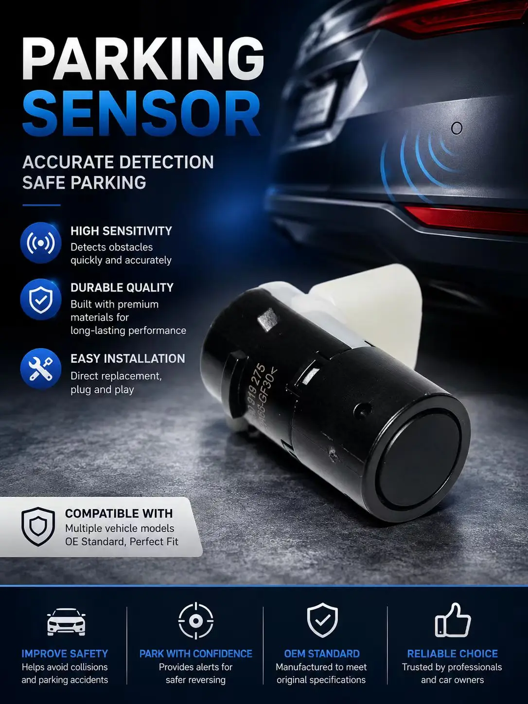 Parking Sensor PDC Sensor Einparkhilfe For AUDI A2 A4 A6 A8 SKODA OCTAVIA 7H0919275 7H0 919 275