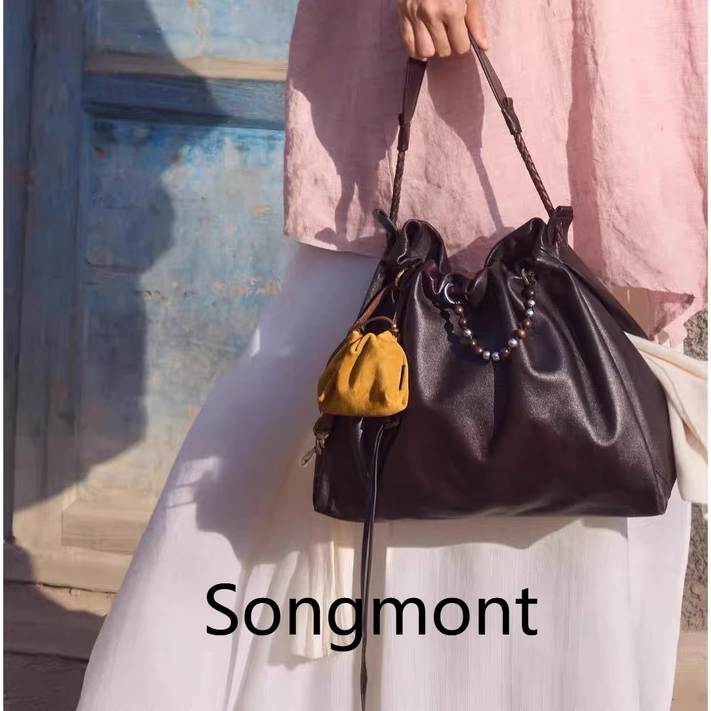 

Songmont Baina Hobo Tote — большая женская сумка через плечо из веганской кожи, просторная сумка в стиле бохо