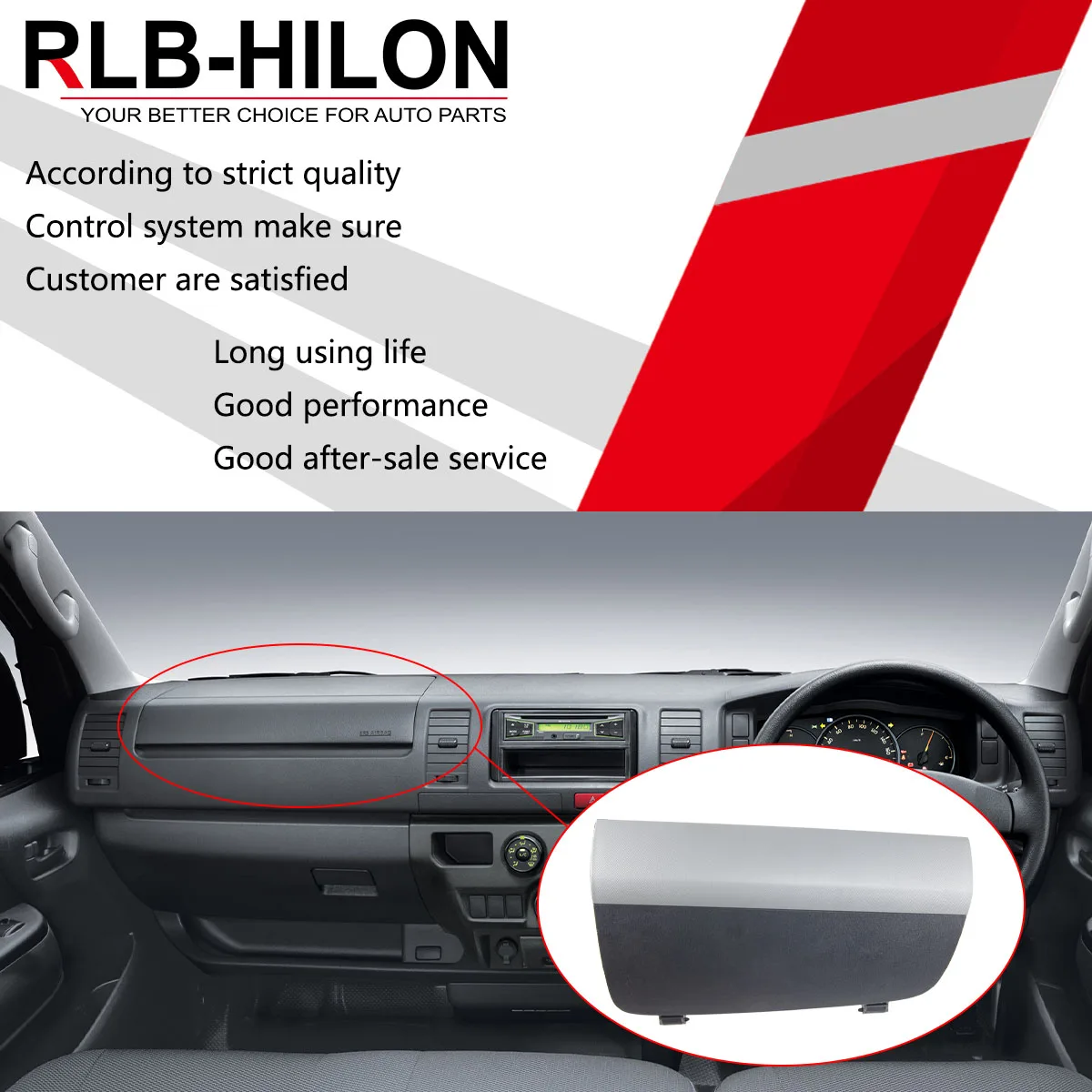 Dashboard Airbag Cover Wide Narrow Body Abs Dashboard Storage Box Cover for Hiace 2005-2018 RHD