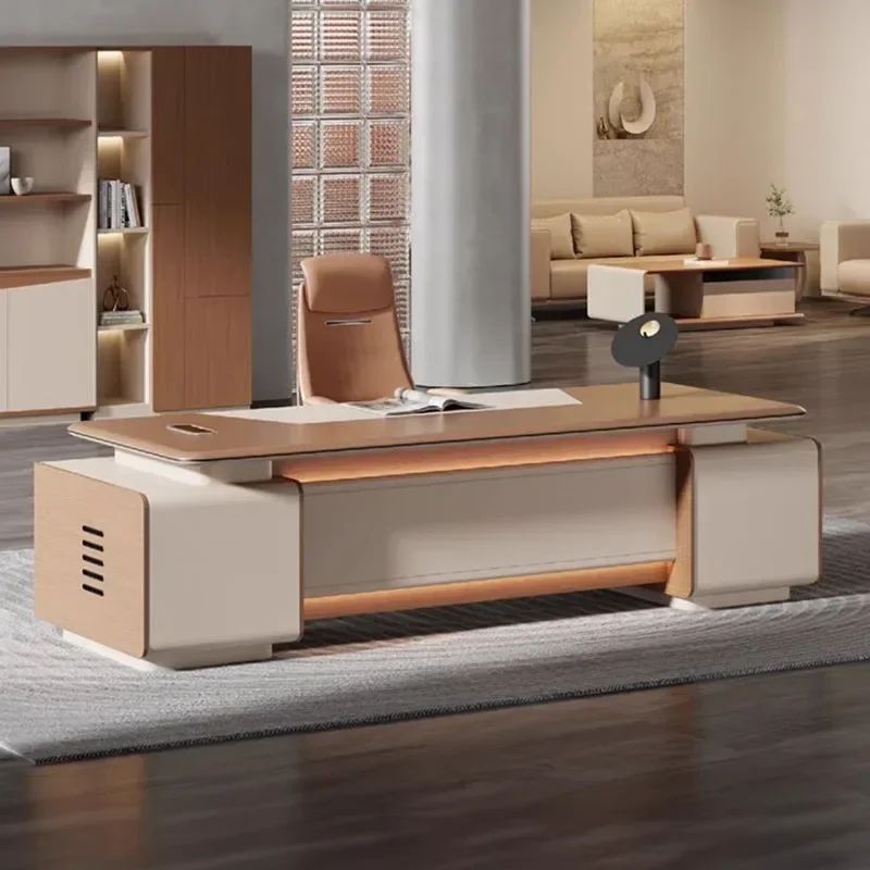 

Desk Office Workstation Multifunction Home Furniture Standing Executive Gaming Minimalist Seating Writing Table Acrylic Desktop